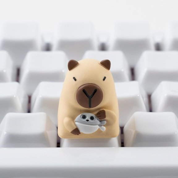Artisan Keycaps Cute Capybara Fish Keycaps 1U ESC Custom Keycap for Mechanical Keyboard