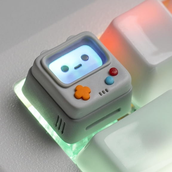 Artisan Keycaps, Cute Retro Game Consoler-Shpaed Keycap, Shine Through Resin Handmade, Single 1U Replace Key for ESC Key Mechanical Keyboard (Grey)