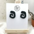 thumbnail image 1 of Artisan Made Black Polymer Clay Earrings - Nickel Free, 1 of 2
