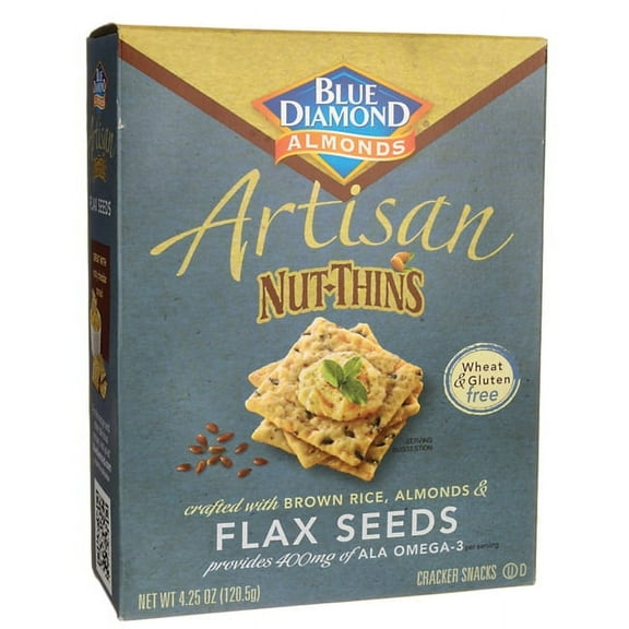 Artisan Nut Thins Crackers, Flax Seeds 4.25 oz Box