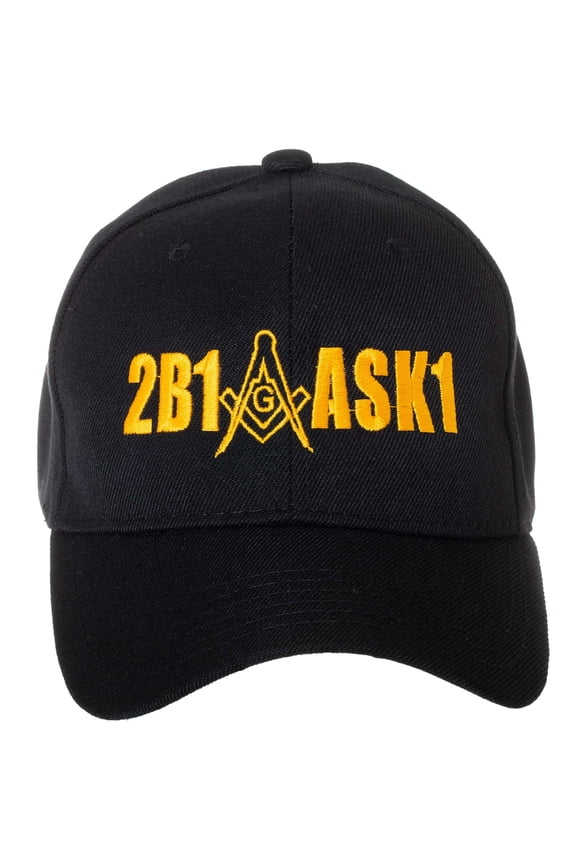 2B1 ASK1 Freemasons Masonic Square and Compass Embroidered Adjustable Baseball Cap Black