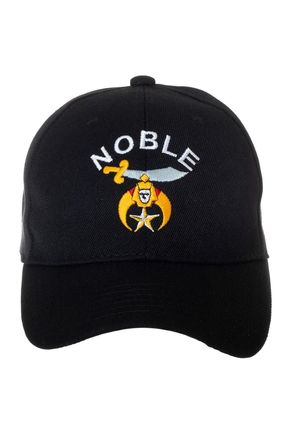 Noble Shriners Emblem Freemasons Embroidered Adjustable Baseball Cap Black