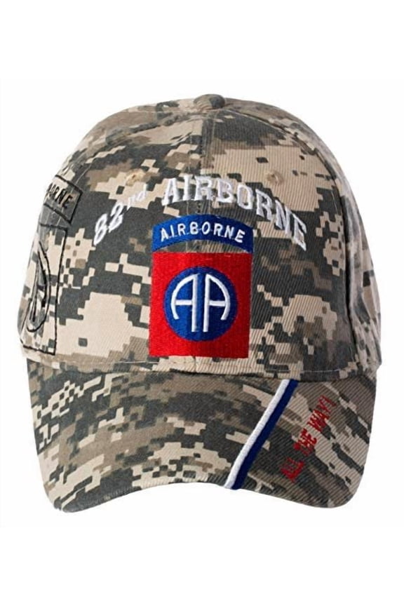 Officially Licensed US Army 82nd Airborne Division All The Way! Embroidered Adjustable Baseball Cap Digital Camo