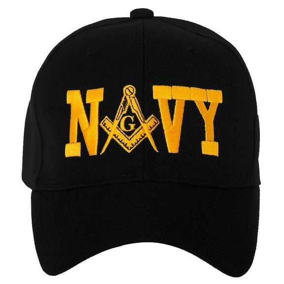 Artisan Owl US Navy Masonic Square & Compass Embroidered Adjustable Baseball Cap Black
