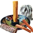thumbnail image 1 of Artisan Palo Santo Sticks Holder Gift Set, Smudge Bowl, Hand-Crafted Peruvian Pottery Set, 1 of 11