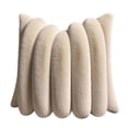 thumbnail image 1 of Artisan Plush Velvet Throw Pillow Cover Decorative Square Cushion Case for Sofa and Bed 20 x 20 in Beige, 1 of 6