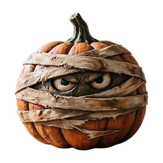 Artisan Pumpkin Tabletop Decor, Kiln-Fired Handcrafted Figurine for Fall and Halloween Display