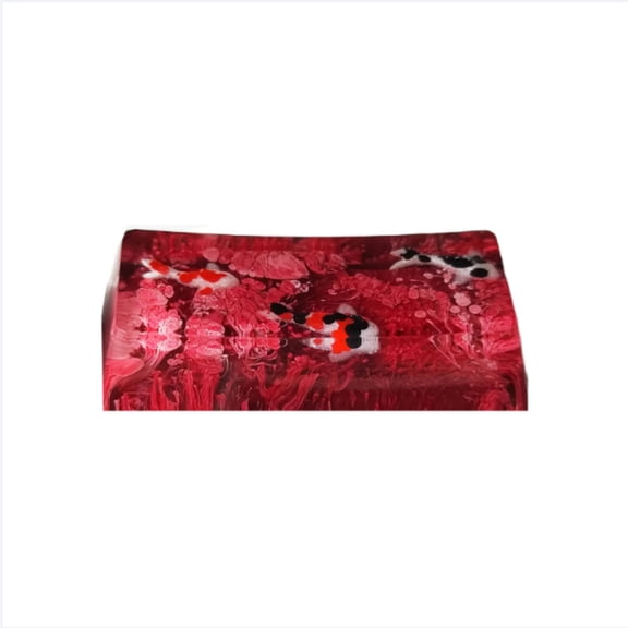 Artisan Resin Keycap, Zen Pond Design 2u Backspace for Mechanical Keyboard, Handcrafted Gift