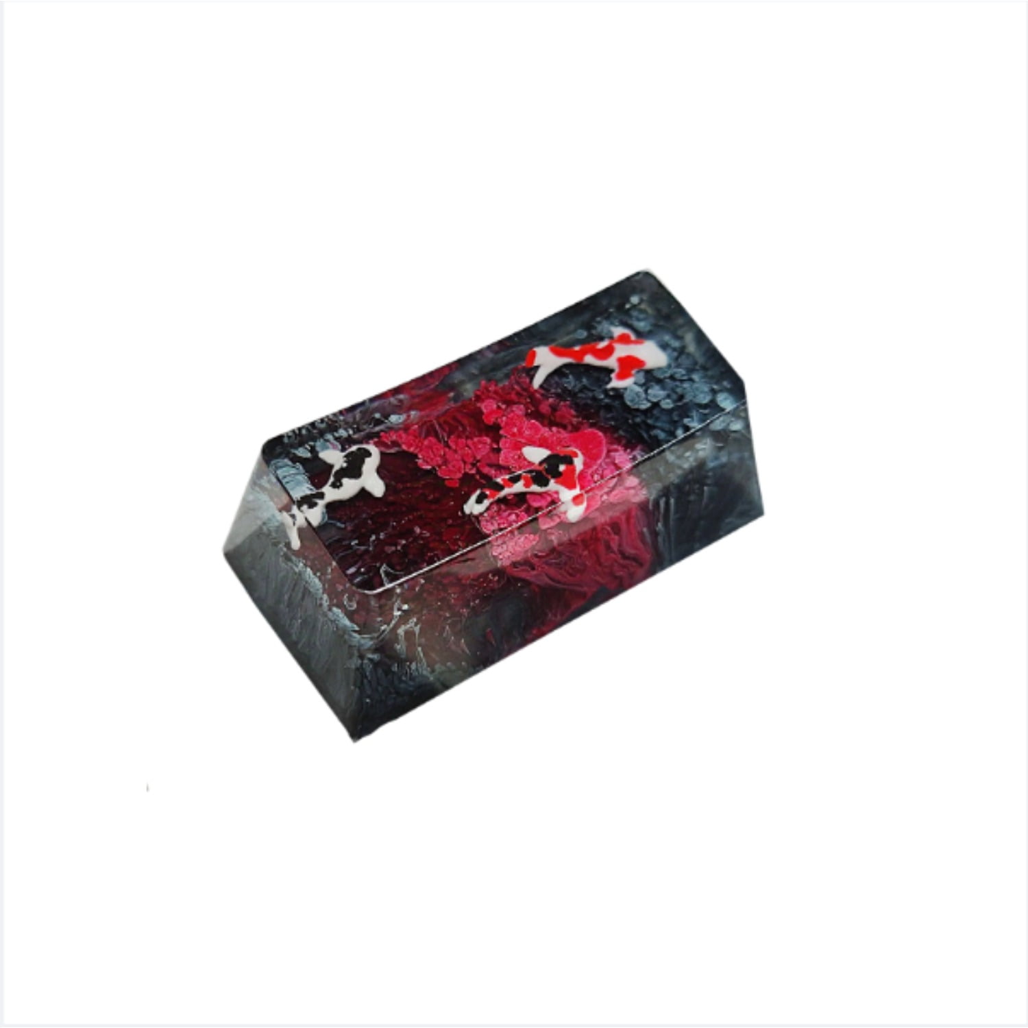Artisan Resin Keycap, Zen Pond Design 2u Backspace for Mechanical Keyboard, Handcrafted Gift