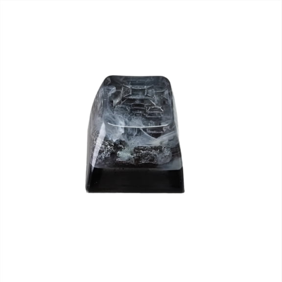 Artisan Resin Keycaps for Mechanical Keyboard,Ink Painting Style with Great Wall & Pavilion Design, Translucent Glow Keycaps