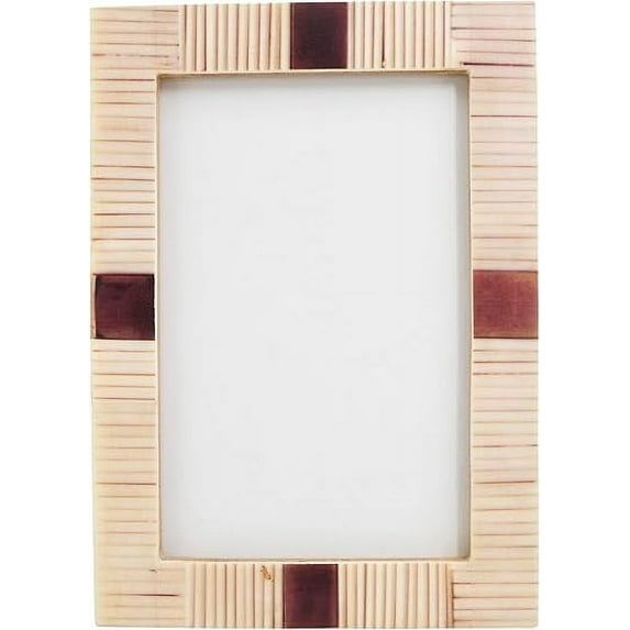 Artisan Ribbed Bone Photo Frame