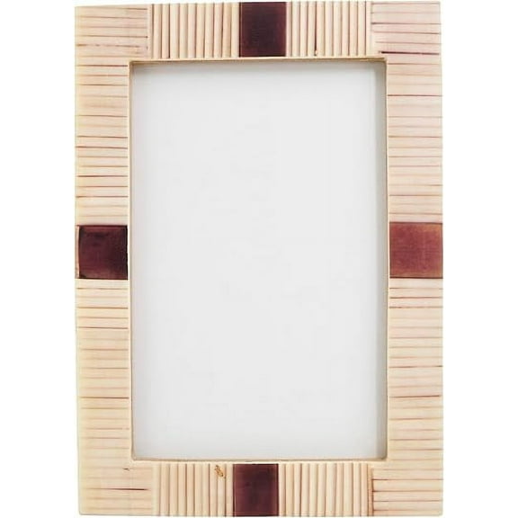 Artisan Ribbed Bone Photo Frame