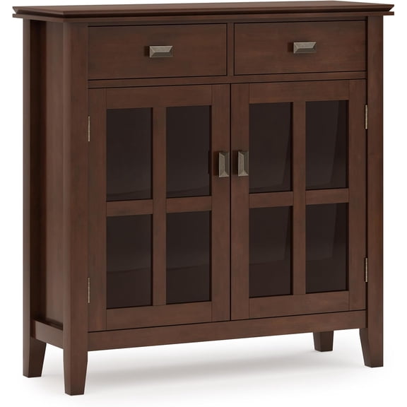 Artisan SOLID WOOD 36 Inch Wide Contemporary Entryway Storage Cabinet in Russet Brown, For the Living Room, Entryway and Family Room