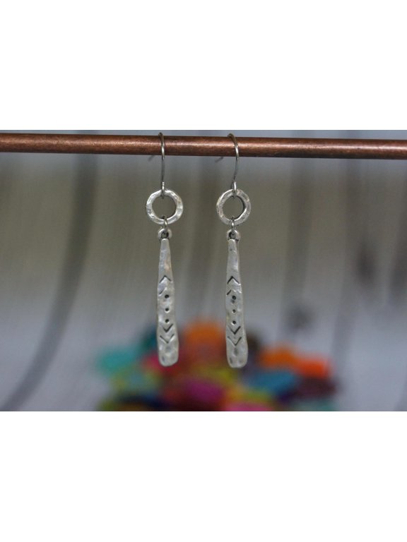 Artisan Silver Dangle Earrings, Lightweight Simple Drop Style, Nickel Free, Lead Free Handmade Jewelry