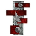 thumbnail image 1 of Geometric Metal Wall Art Decoration with Layers of Silver Tones & Bold Colors -Candy Red, 1 of 2