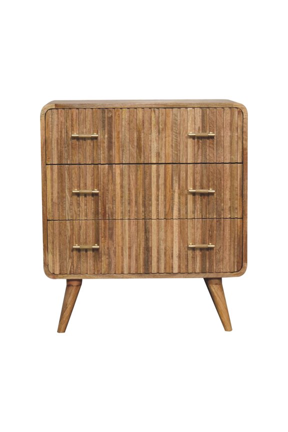 Artisan T-bar Ridged Chest / Oak Finish Storage / Ideal for Bedroom Use