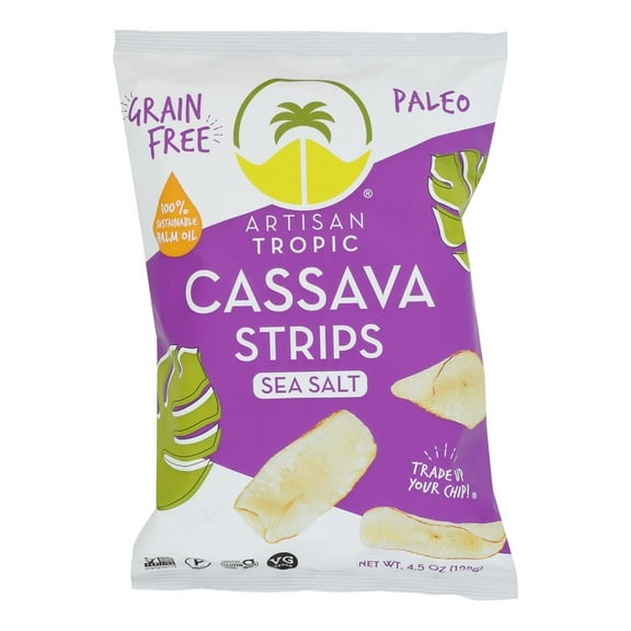 Artisan Tropic Cassava Strips - Sea Salt - Case of 12 - 4.5 oz.