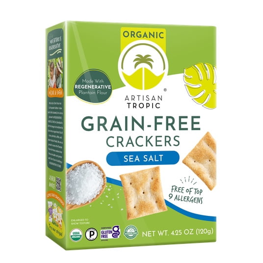 Artisan Tropic Grain-Free, Crackers, Sea Salt, Organic-4.25 oz