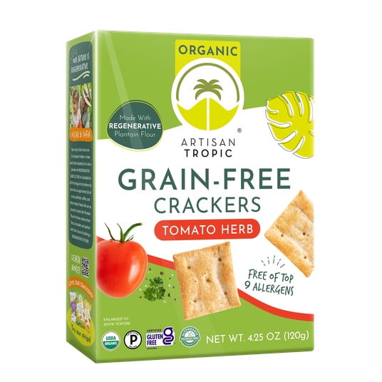 Artisan Tropic Grain-Free, Crackers, Tomato Herb, Organic-4.25 oz