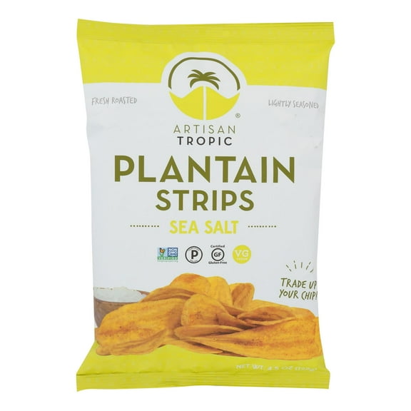 Artisan Tropic Plantain Strips - With Sea Salt - Case of 12 - 4.5 oz.