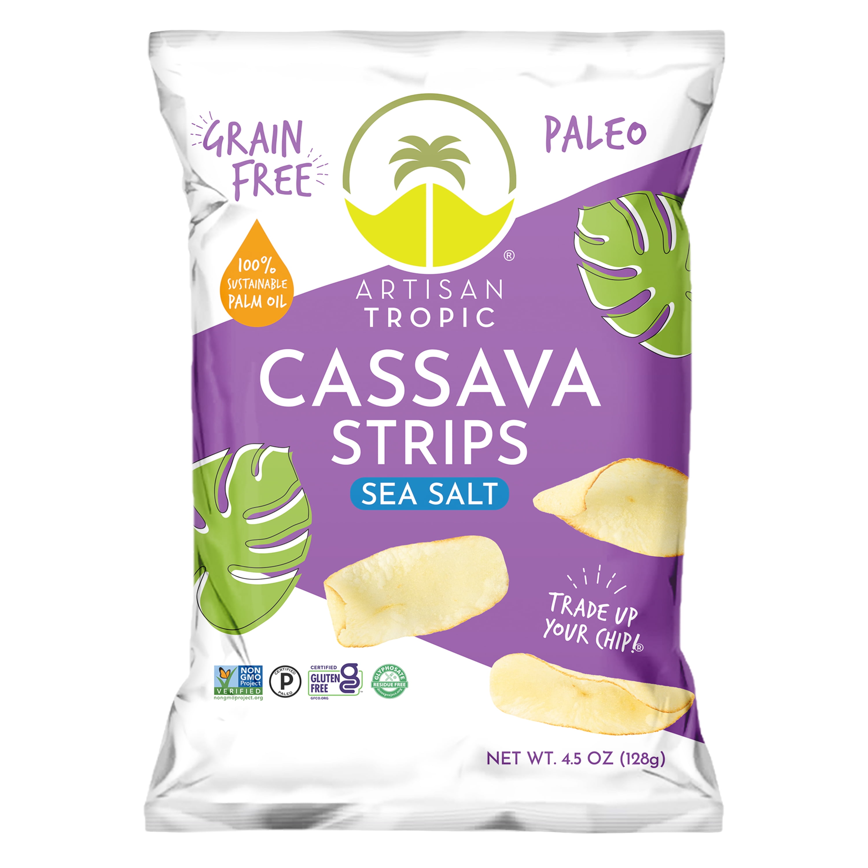 Artisan Tropic, Sea Salt Flavored Cassava Chips, 4.5 oz, 12 Pack