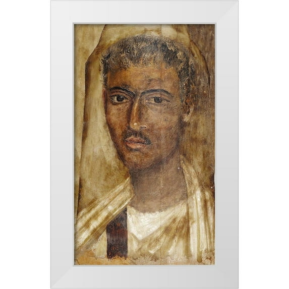 Artisan, Unknown 2nd Century Romano-Egyptian 10x14 White Modern Wood Framed Museum Art Print Titled - Mummy Portrait of a Man
