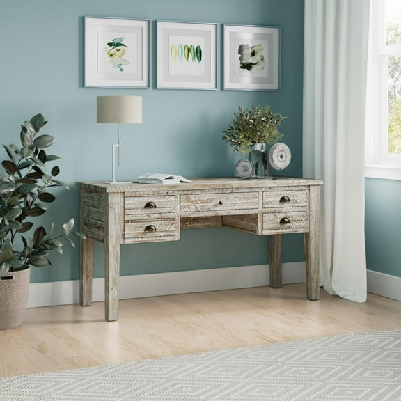 Artisan's Craft 5-Color:Washed Grey,Quantity:1,Style:Drawer Desk