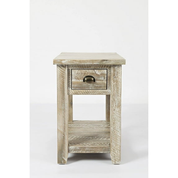 Jofran Artisan's Craft Rustic Farmhouse Distressed Acacia Chairside Table