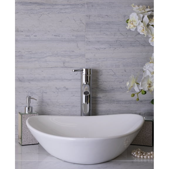Artisana 3x12 in. Gray Textured Limestone Etched Linear Wave Elongated Subway Wall and Floor Tile (5 sq ft/case, 20-Pack)