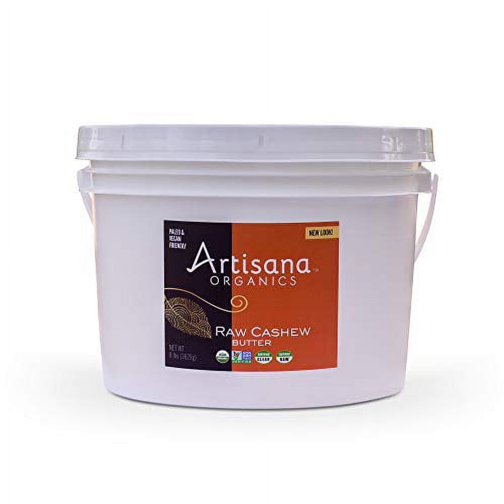 Artisana Organics Raw Cashew Butter, 8 lbs - Bulk Cashew Butter, Just One Ingredient, No Sugar Added, Vegan and Paleo Friendly, Non GMO