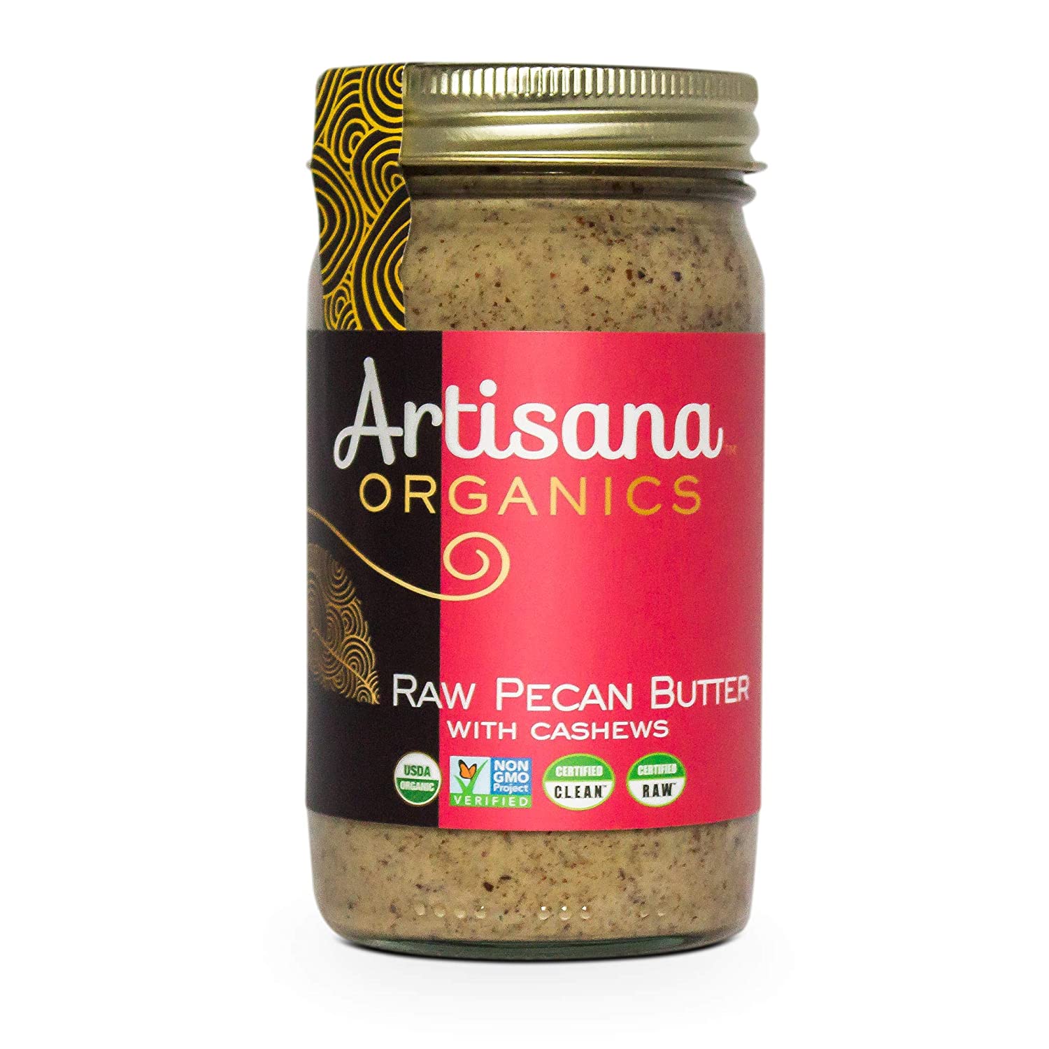Artisana Organics Raw Pecan Butter with Cashews No Sugar Added, Just