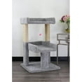 thumbnail image 1 of Artisanal Abode Spacious Cat Tree Perch for Large Cats, Durable Carpet Upholstered Cat Play Tower, Sturdy Wood Construction Light Gray, 1 of 4