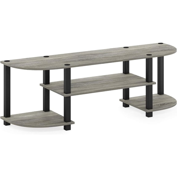 Artisanal Abode Wide TV Entertainment Center 13.40 x 47.20 x 15.90 Inches with Stylish Open Shelves and Cabinets