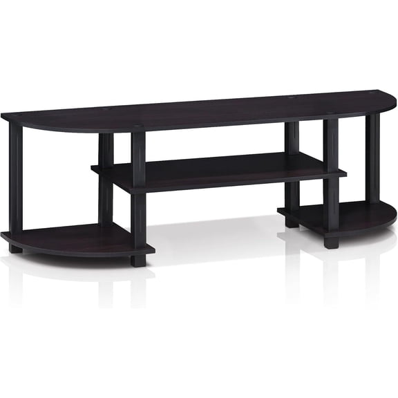 Artisanal Abode Wide TV Entertainment Center 13.40 x 47.20 x 15.90 Inches with Stylish Open Shelves and Cabinets