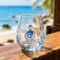 thumbnail image 1 of Artisanal Blue Ringed Ocean Animal Glassware, 2D Ocean Animal Artisan Glassware Collection, Artistic Drinking Glass, Coastal Home Decor Gift for Ocean Lovers (D), 1 of 7