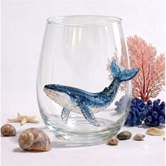 Artisanal Blue Ringed Octopus Glassware 12oz 3D Marine Animal Stemless Glasses Handcrafted Bar Glass Coastal Home Decor Gift for Ocean Animal Lovers (1PC)