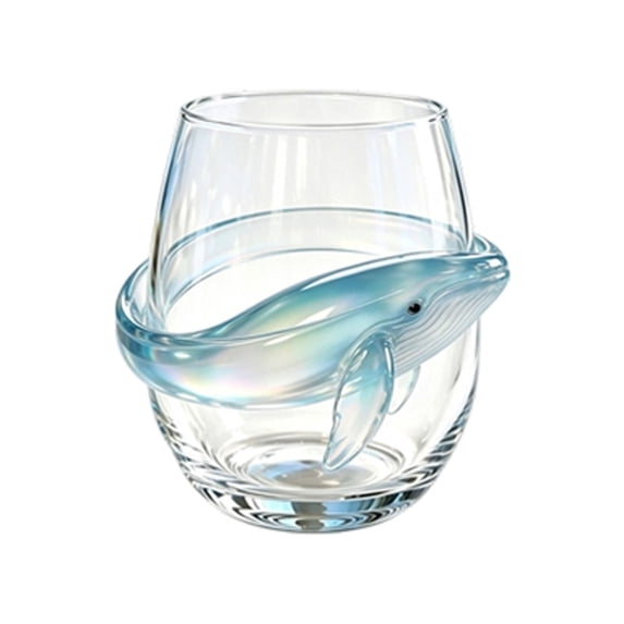 Artisanal Blue Ringed Octopus Glassware 2D Octopuses Stemless Glasses Handcrafted Unique Marine Animals Drinking Glass Coastal Home Bar Decor Gift for Ocean Lovers