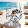 thumbnail image 1 of Artisanal Blue Ringed Octopus Glassware, 3D Ocean Animal Artisan Glassware Collection for Fresher Sips, Novelty Ocean Drinking Glass for Cocktails, Gift for Lovers (Octopus-5.9in), 1 of 8