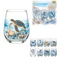 thumbnail image 1 of Artisanal Blue Ringed Octopus Glassware,3D Ocean Animal Artisan Glassware Collection,Stemless Wine Glass 15oz,Octopus Drinking Glass,Coastal Decor(F: Turtle), 1 of 8