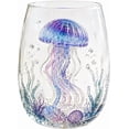thumbnail image 1 of Artisanal Blue Ringed Octopus Glassware, 3D Ocean Fantasy Stemless Wine Glass with Textured Tentacle Grip, Handcrafted Barware for Cocktails Juice Water, Coastal Decor Gift, 1 of 5