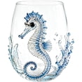 thumbnail image 1 of Artisanal Blue Ringed Octopus Glassware, 3D Ocean Fantasy Stemless Wine Glass with Textured Tentacle Grip, Handcrafted Barware for Cocktails Juice Water, Coastal Decor Gift, 1 of 5
