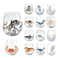 thumbnail image 1 of Artisanal Blue Ringed Octopus Glassware 3D Ocean Octopus Drinking Glass Stemless Glasses, Handcrafted Marine Animal Bar Glass, Coastal Home Decor Gift for Ocean Lovers (Dolphin), 1 of 6