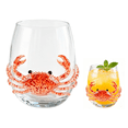 thumbnail image 1 of Artisanal Blue Ringed Octopus Glassware,3D Octopuses Stemless Wine Glasses, Handcrafted Marine Animal Bar Glass,Coastal Home Decor Gift for Ocean Lovers(Crab), 1 of 9