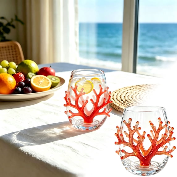 Artisanal Blue Ringed Octopus Glassware, 3D Octopuses Stemless Glasses, Handcrafted Marine Animal Bar Glass, Coastal Home Decor Gift for Ocean Lovers