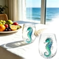 thumbnail image 1 of Artisanal Blue Ringed Octopus Glassware, 3D Octopuses Stemless Glasses, Handcrafted Marine Animal Bar Glass, Coastal Home Decor Gift for Ocean Lovers, 1 of 4