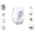 thumbnail image 1 of Artisanal Blue Ringed Octopus Glassware, Novelty Drinking Glass, 12 Oz Borosilicate Tumbler, Coastal Home Bar Accessories, Unique Ocean Lover Gift(Jellyfish), 1 of 8