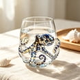thumbnail image 1 of Artisanal Blue Ringed Octopus Glassware, Novelty Drinking Glass, Borosilicate Tumbler, Coastal Home Bar Accessories, Unique Ocean Lover Gift, 1 of 7