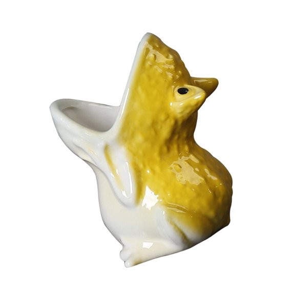 Artisanal Ceramic Gardening Container With Entertaining Frog Theme Developed For Small Succulents And Decoration