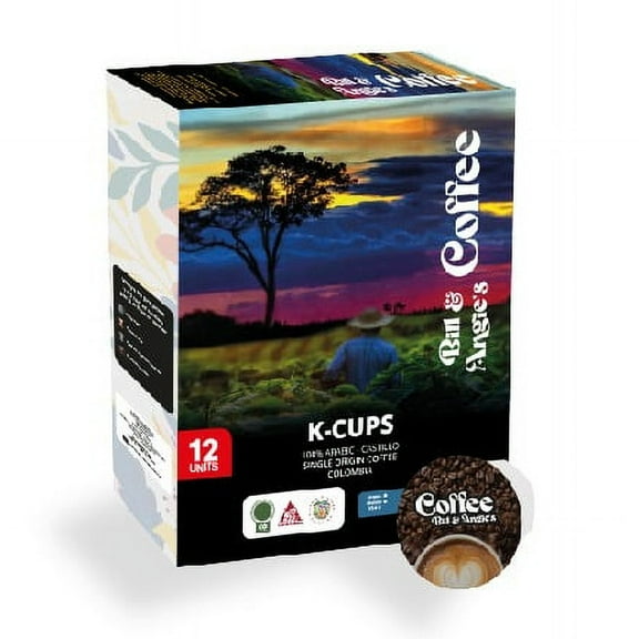 Artisanal Coffee Colombian, Single serve Keuring K-Cup, Medium Roast, Bill and Angies Coffee (12 Count)