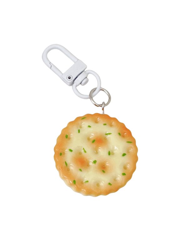 Artisanal Cookie Shaped Key Chain Charm Sturdy Materials Multiple Flavor Options Creative Jewelry Gift Key Holder